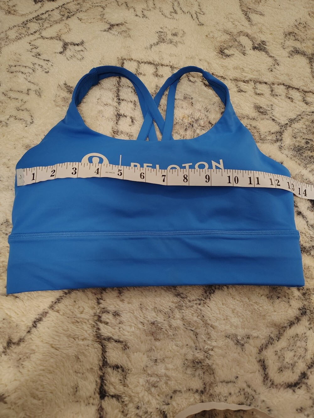 🍋 Lululemon Peloton Bright Blue Strappy Logo Sports Bra - Picture 3 of 3
